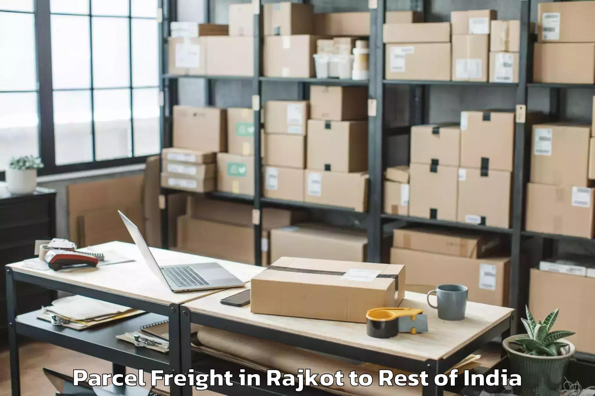 Book Rajkot to Mirzapur Pole Parcel Freight